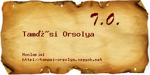 Tamási Orsolya névjegykártya